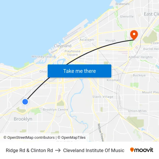Ridge Rd & Clinton Rd to Cleveland Institute Of Music map