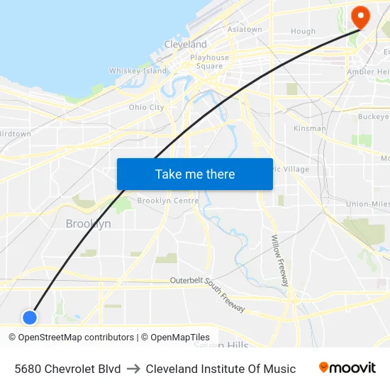 5680 Chevrolet Blvd to Cleveland Institute Of Music map
