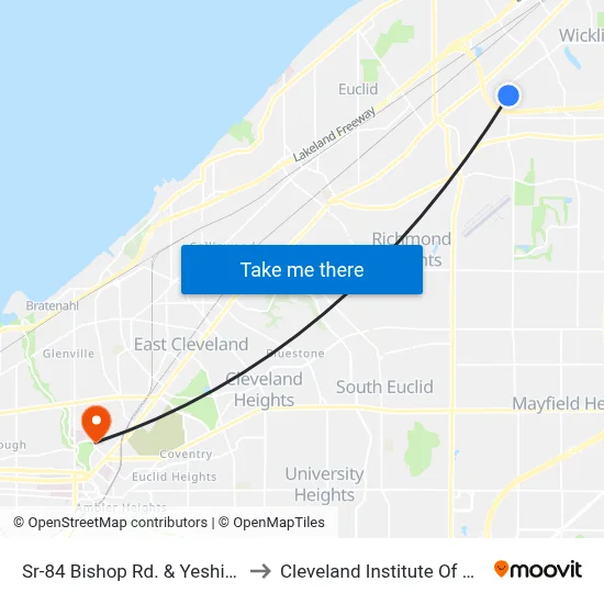 Sr-84 Bishop Rd. & Yeshiva Dr. to Cleveland Institute Of Music map