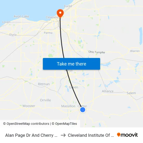 Alan Page Dr And Cherry Ave SE to Cleveland Institute Of Music map