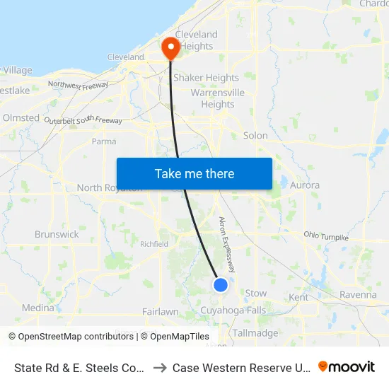 3955 State Rd to Case Western Reserve University map
