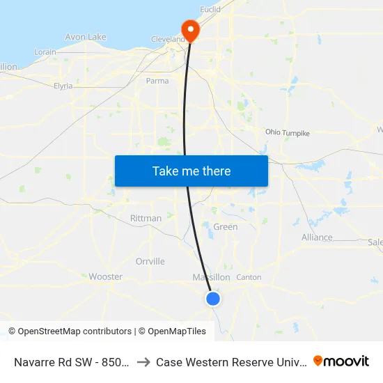 Navarre Rd SW - 8500 Blk to Case Western Reserve University map