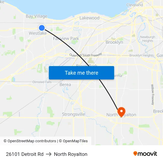 26101 Detroit Rd to North Royalton map
