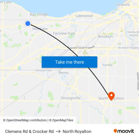 Clemens Rd & Crocker Rd to North Royalton map