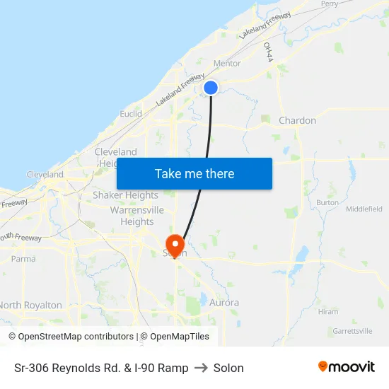 Sr-306 Reynolds Rd. & I-90 Ramp to Solon map