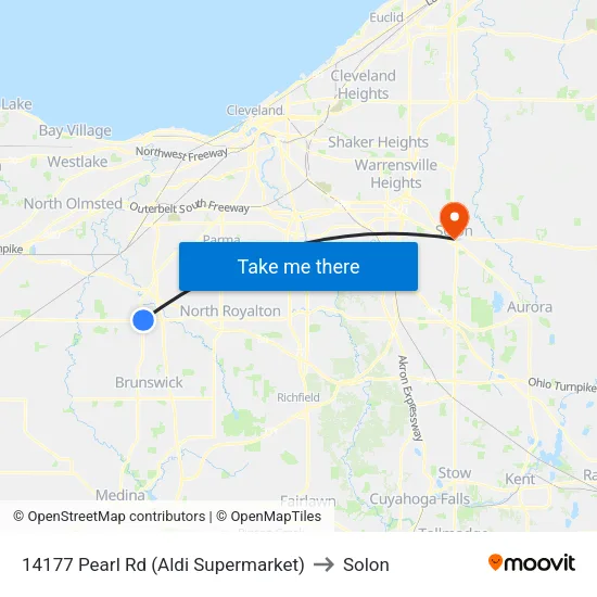 14177 Pearl Rd (Aldi Supermarket) to Solon map