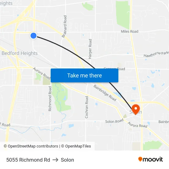 5055 Richmond Rd to Solon map