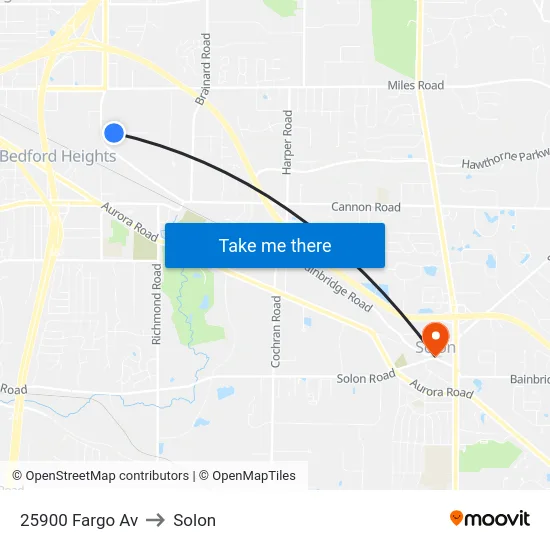 25900 Fargo Av to Solon map
