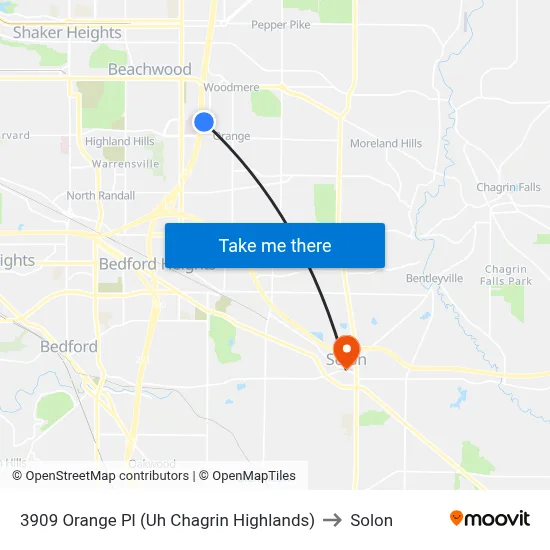3909 Orange Pl (Uh Chagrin Highlands) to Solon map
