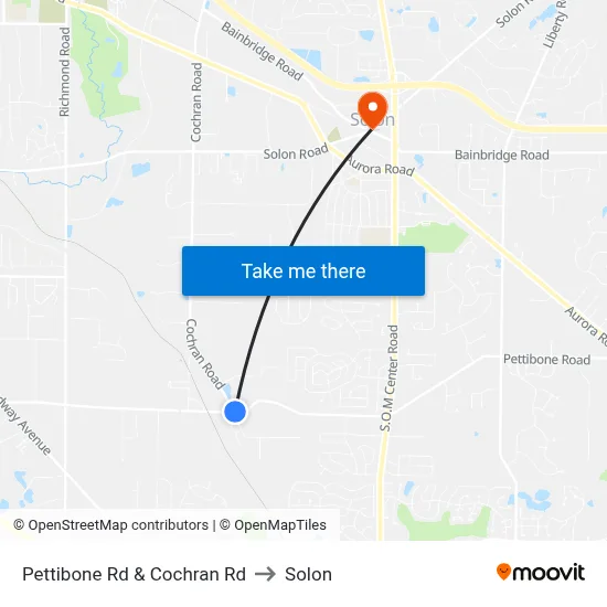 Pettibone Rd & Cochran Rd to Solon map