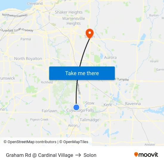 Graham Rd  @ Cardinal Village to Solon map