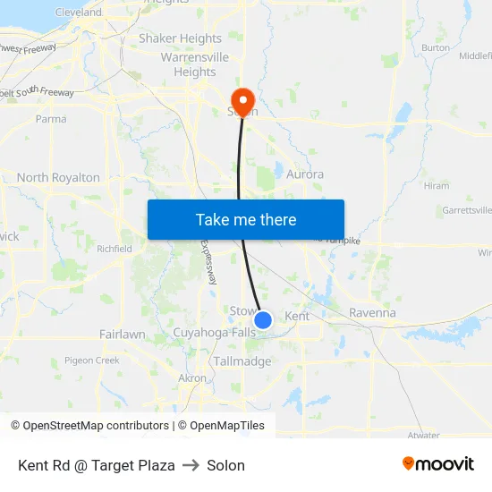 Kent Rd @ Target Plaza to Solon map