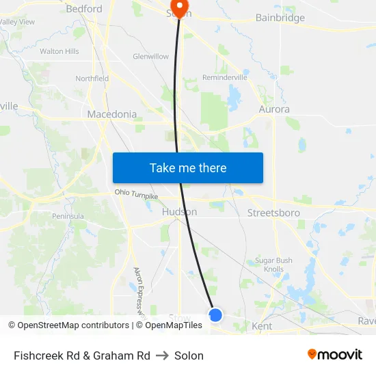 Fishcreek Rd & Graham Rd to Solon map