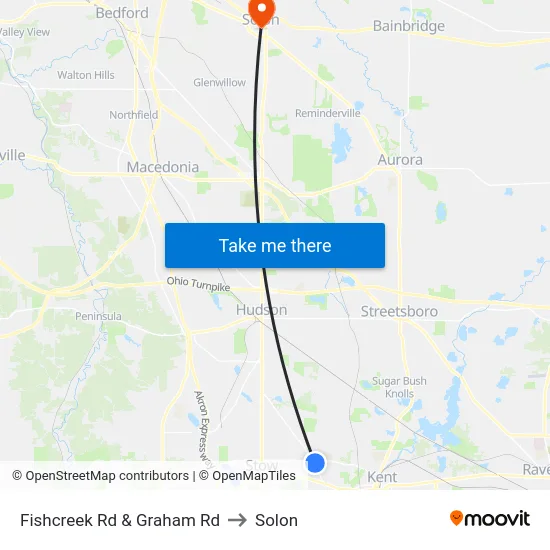 Fishcreek Rd & Graham Rd to Solon map
