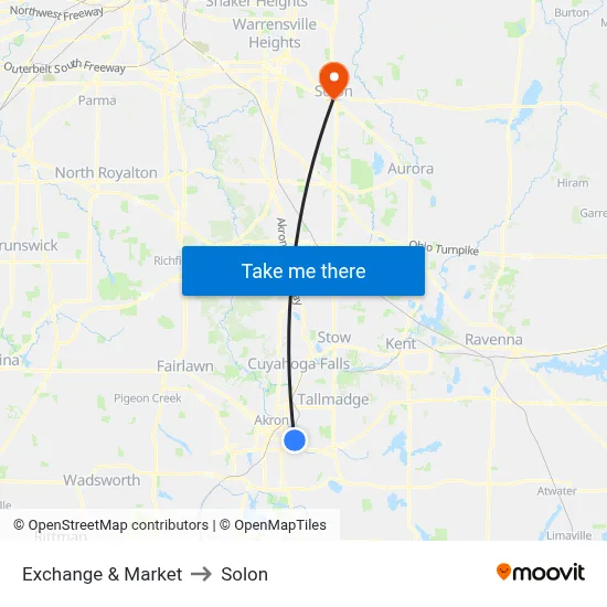 Exchange & Market to Solon map