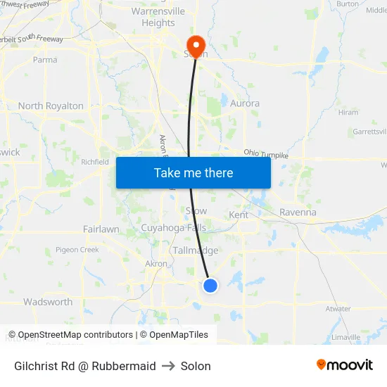 Gilchrist Rd @ Rubbermaid to Solon map