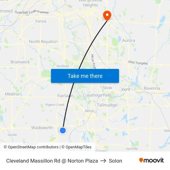 Cleveland Massillon Rd @ Norton Plaza to Solon map