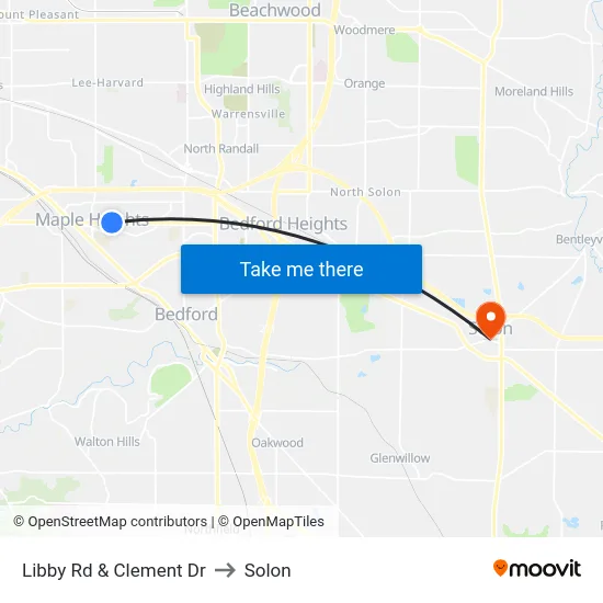 Libby Rd & Clement Dr to Solon map