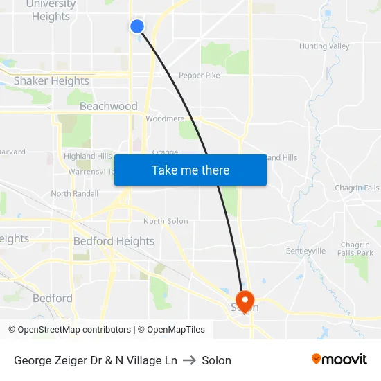 George Zeiger Dr & N Village Ln to Solon map