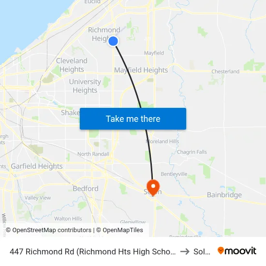 447 Richmond Rd (Richmond Hts High School) to Solon map