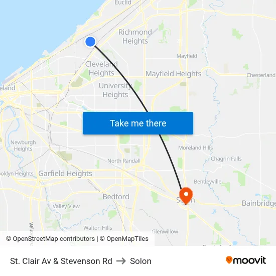 St. Clair Av & Stevenson Rd to Solon map