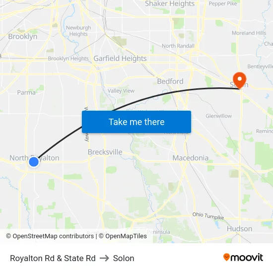 Royalton Rd & State Rd to Solon map