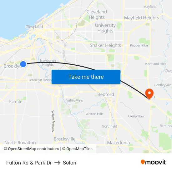 Fulton Rd & Park Dr to Solon map