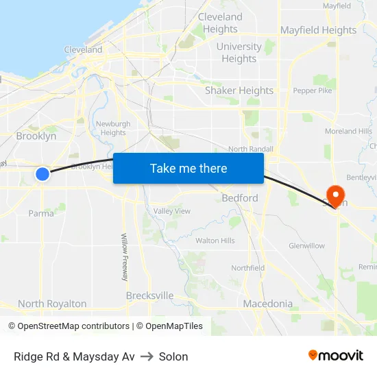 Ridge Rd & Maysday Av to Solon map