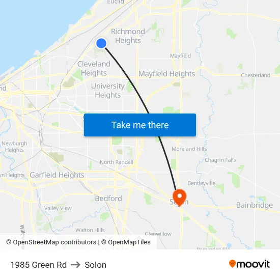1985 Green Rd to Solon map