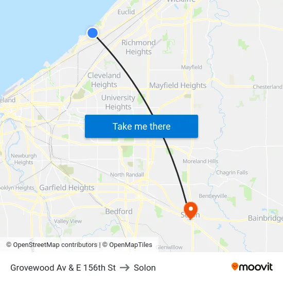 Grovewood Av & E 156th St to Solon map