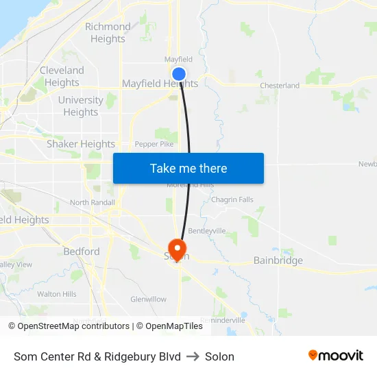 Som Center Rd & Ridgebury Blvd to Solon map