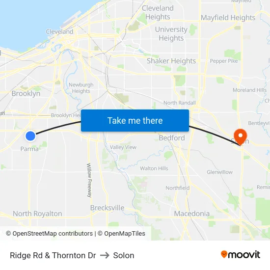Ridge Rd & Thornton Dr to Solon map