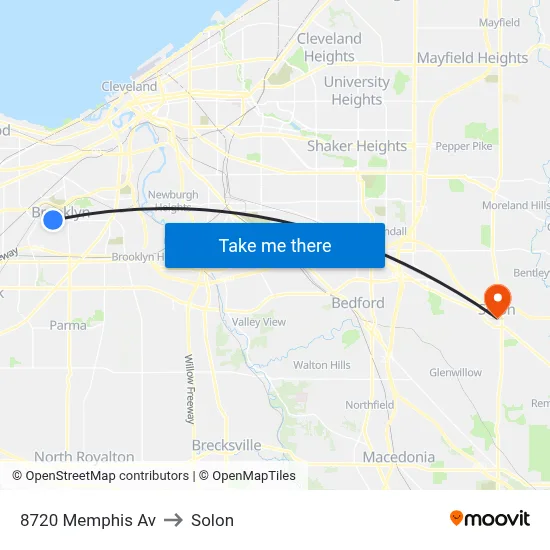 8720 Memphis Av to Solon map