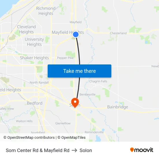 Som Center Rd & Mayfield Rd to Solon map