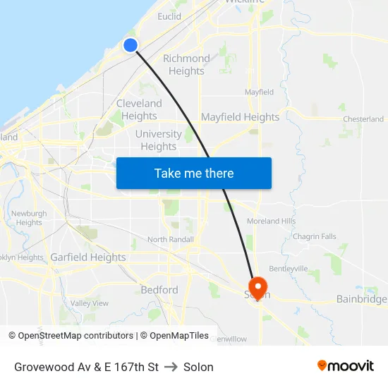 Grovewood Av & E 167th St to Solon map