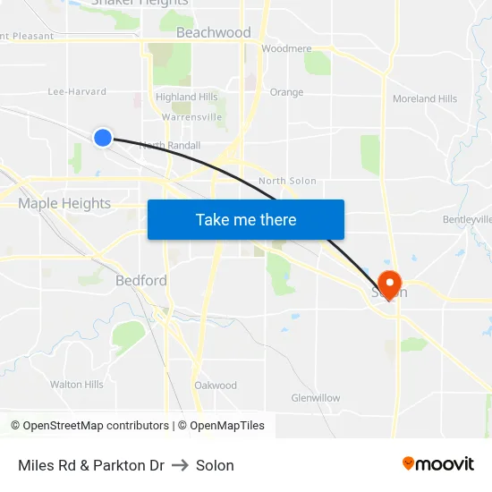 Miles Rd & Parkton Dr to Solon map