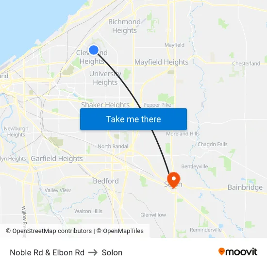 Noble Rd & Elbon Rd to Solon map