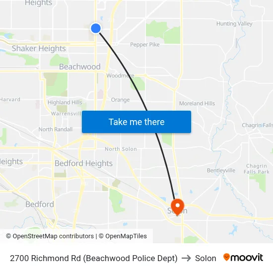2700 Richmond Rd (Beachwood Police Dept) to Solon map