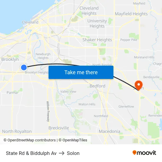 State Rd & Biddulph Av to Solon map
