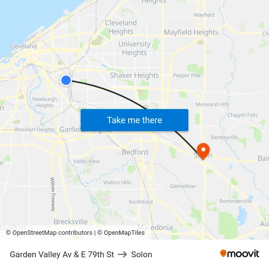 Garden Valley Av & E 79th St to Solon map