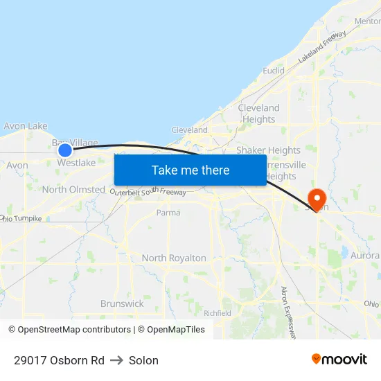 29017 Osborn Rd to Solon map