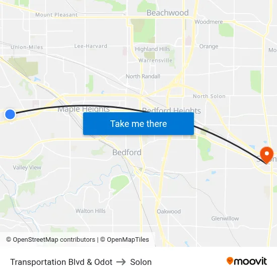 Transportation  Blvd & Odot to Solon map