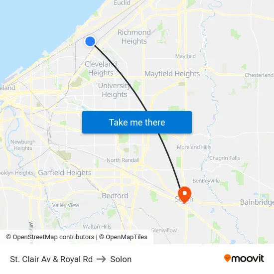 St. Clair Av & Royal Rd to Solon map