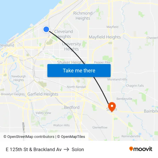 E 125th St & Brackland Av to Solon map