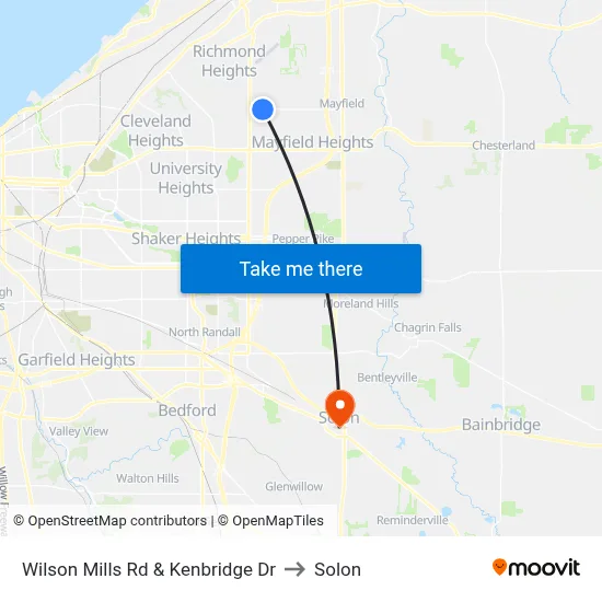 Wilson Mills Rd & Kenbridge Dr to Solon map
