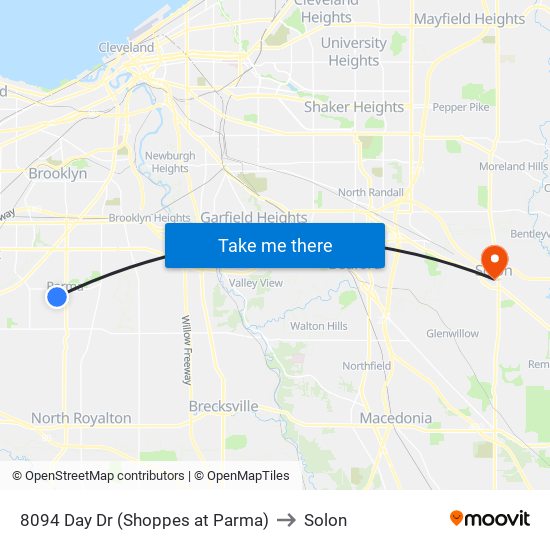 8094 Day Dr (Shoppes at Parma) to Solon map