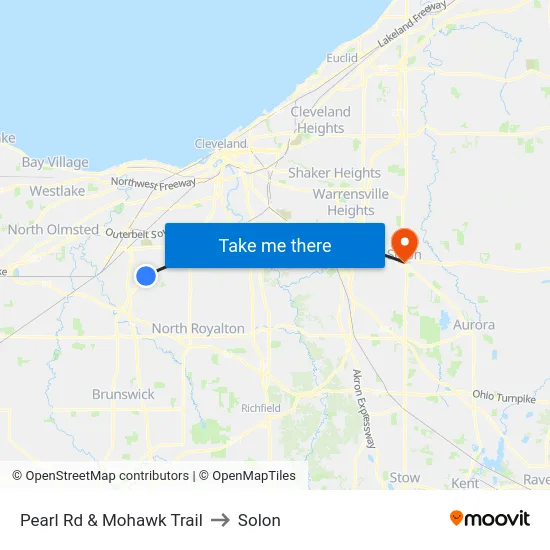 Pearl Rd & Mohawk Trail to Solon map