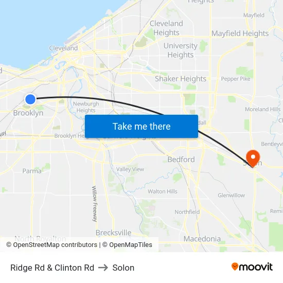 Ridge Rd & Clinton Rd to Solon map