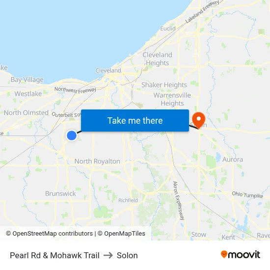 Pearl Rd & Mohawk Trail to Solon map