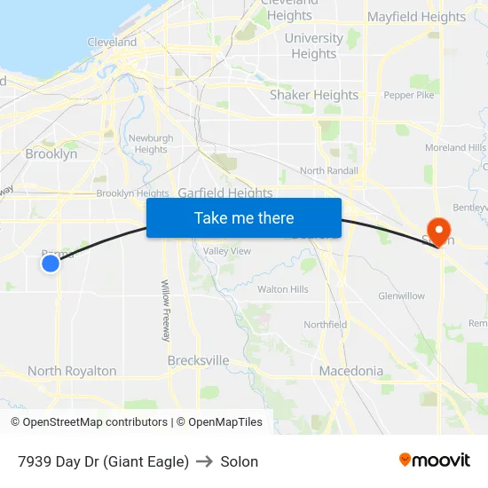 7939 Day Dr (Giant Eagle) to Solon map